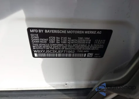 2018 BMW X2 xDrive28I z USA, uszkodzony, nr VIN WBXYJ5C3XJEF71962